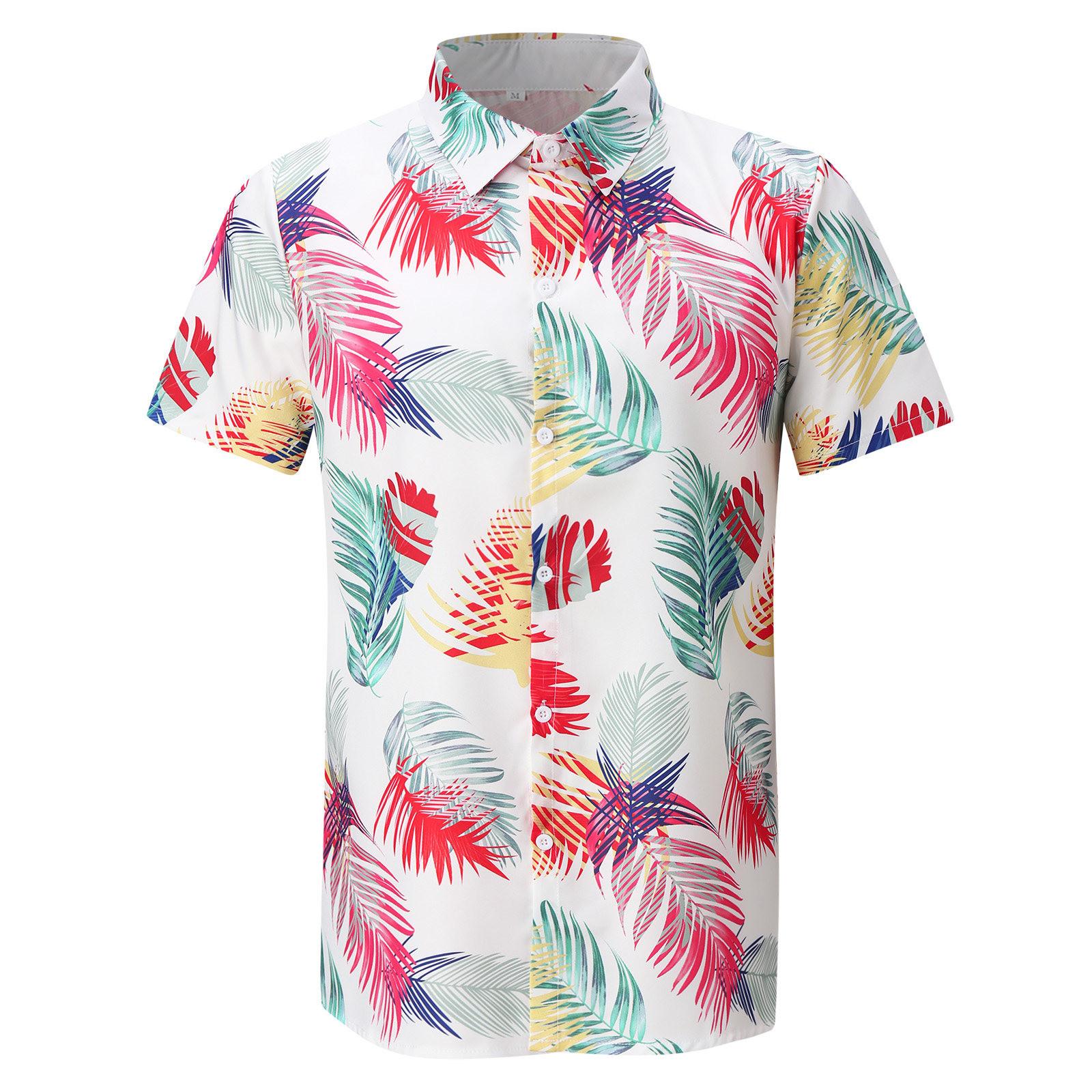 

Новая летняя мужская рубашка с короткими рукавами и гавайским принтом больших размеров XXXL
