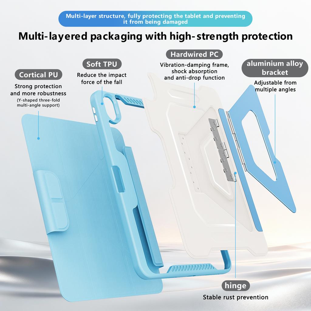 Face Detachable Tri-Fold Stand Case for IPad Air 11 2026 M4 2025 M3 2024 M2 4 5 Pro11 2018-2022 A16 11th 10.9 10th Gen. Cover