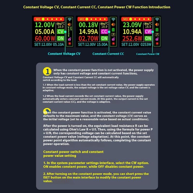 Large power 1200W 20A Output Adjustable Regulator Simple Installation for Laboratory Equipment & Circuits Maintenance