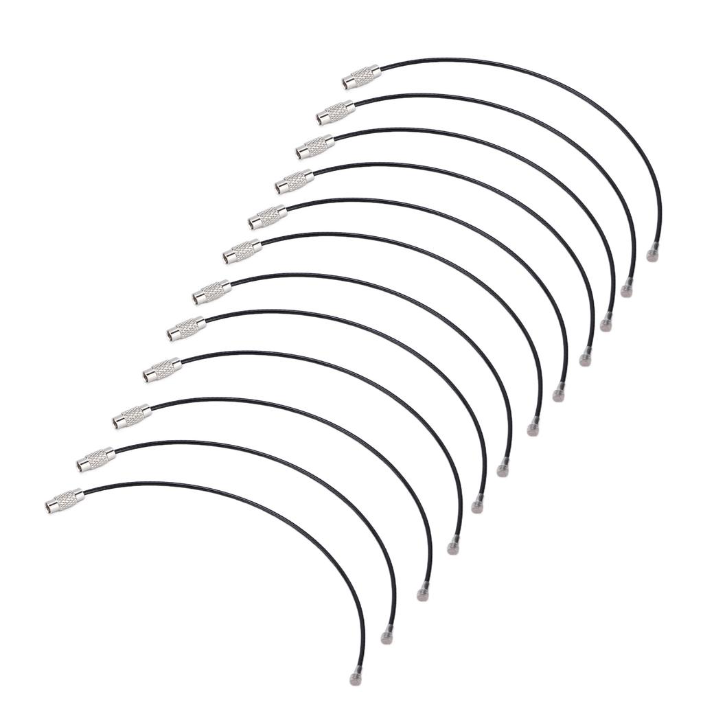 12 Pcs Wire Keychains Stainless Steel Wire Rope Key Ring Multi Purpose Wire Buckle Rope Loop