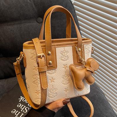 2025 Fashion Trend High Sense Embossed Portable Bucket Bag Temperament Light Luxury Women Commuting To Work Messenger Bag