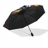 1pc Colorful Stained Glass Cat Design Automatic Opening Folding Umbrella - Portable 3-Fold Design with Iron Frame, Perfect for Outdoor Use, Festive Gi