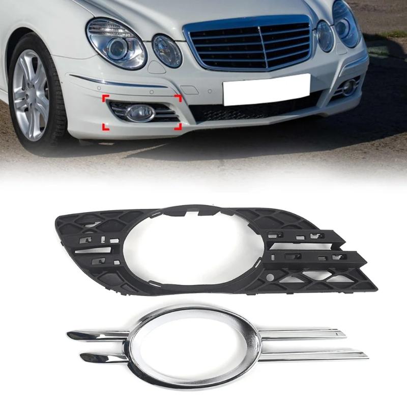 2pcs Fog Lamp Grille Inserts 2118850822 2118851174 2118851274 For E320 E350 E550 E63AMG Improved Nighttime Illumination