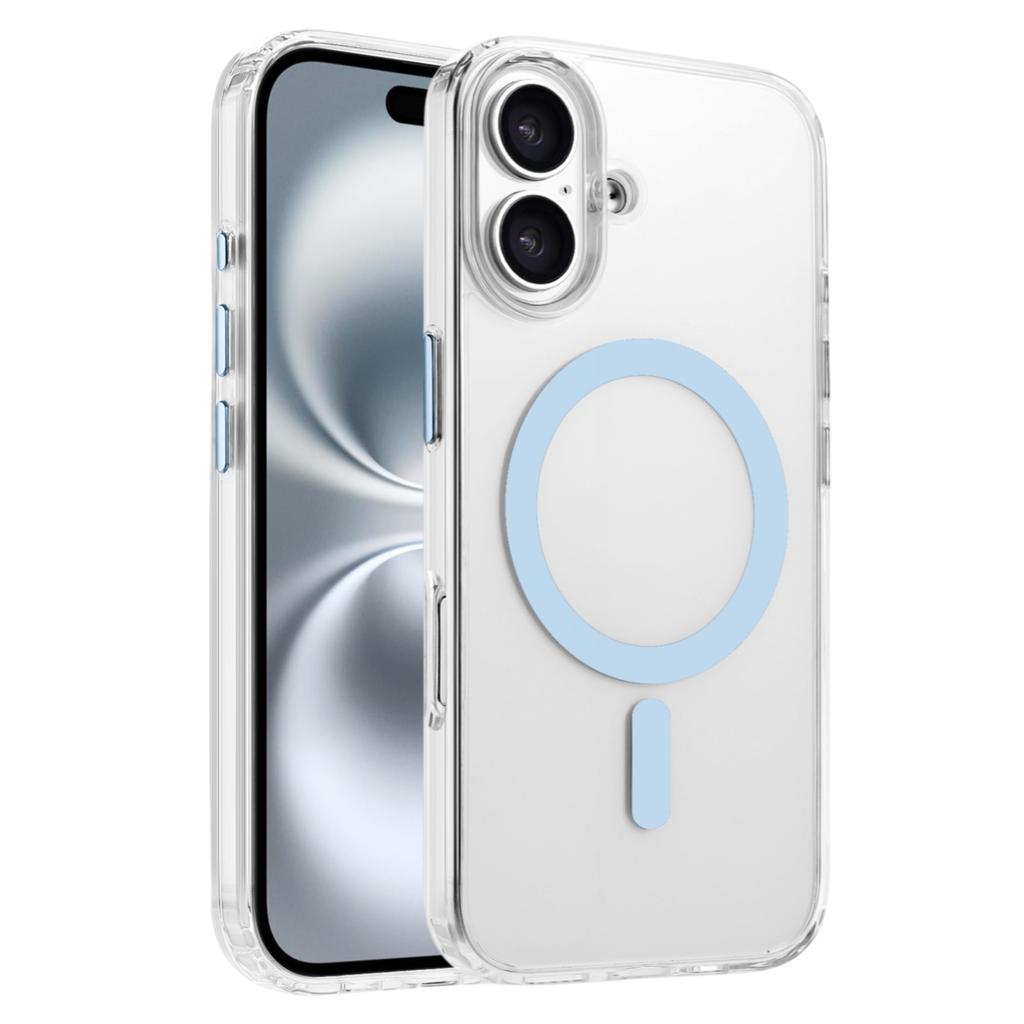 For iPhone 16 Case Compatible with MagSafe Clear PC + TPU Sealed Magnetic Phone Cover
