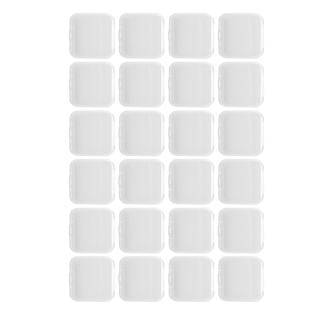 24pcs Mini Clear Jewelry Box Transparent Portable Small Plastic Storage Container with Lid for
