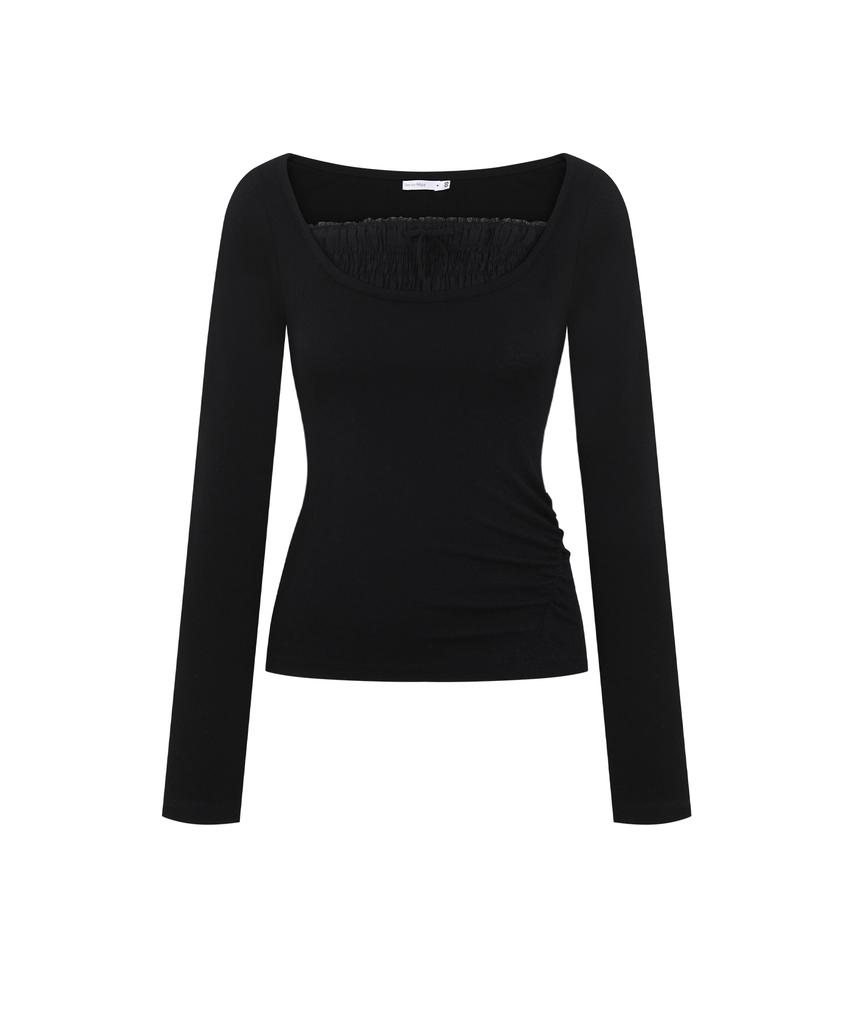 REISE MIYA Irene Lace Layered Top [Black]