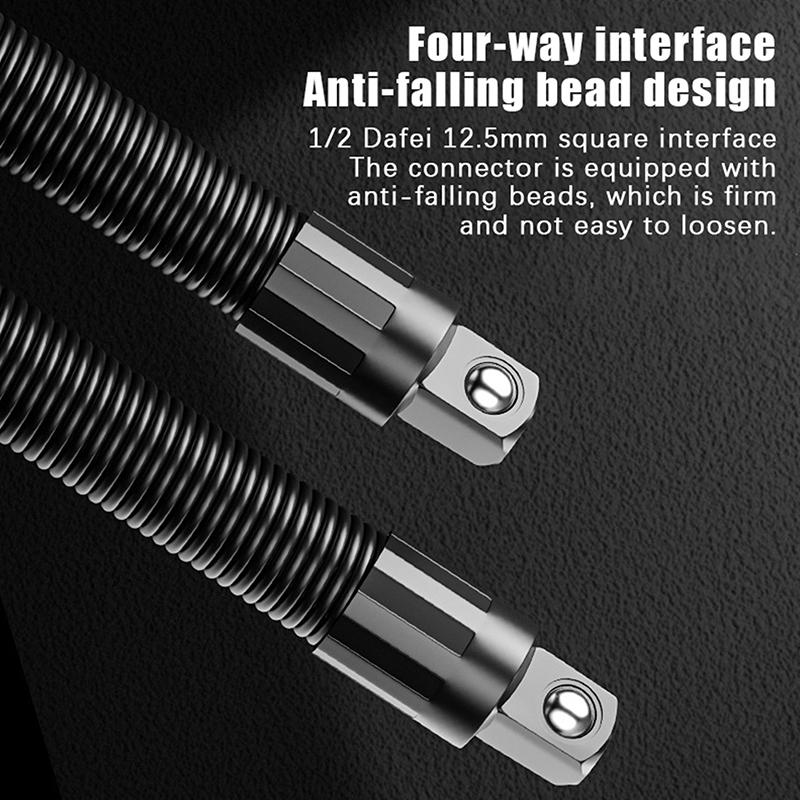 1/2Pcs Flexible Extension Bar Flexible Socket Extension Bars 1/2 Inch Driver Flexible Socket Extension Bar Wrench Extension Rod
