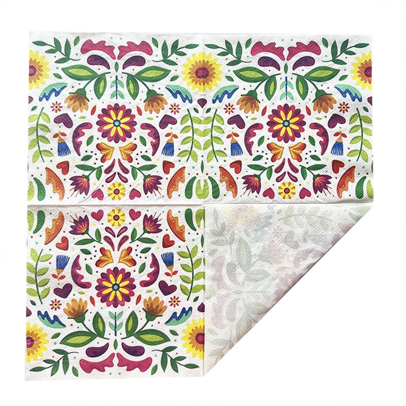 

20 шт./упак. 33*33 см 2-слойные одноразовые салфетки для вечеринок с цветочным узором