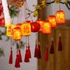 Warm Ambient Lighting Traditional Mini Chinese Lantern with LED Light, Handheld Middle Winter Melon Shaped Lamps Autumn Festival for Spring Festival,