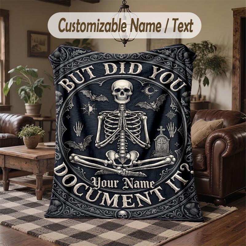 Diverse Dogs Harmony Theme Throw Blanket Custom Name Text Personalized Blanket Soft Cozy Blanket for Home Sofa Bed