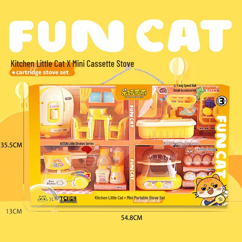 Mini Rice Cooker Play Set for Kids - Cat Design Toy