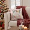 Linen Christmas Throw Pillow Cover Pink Christmas Tree Pillow Cover  Home Decoration