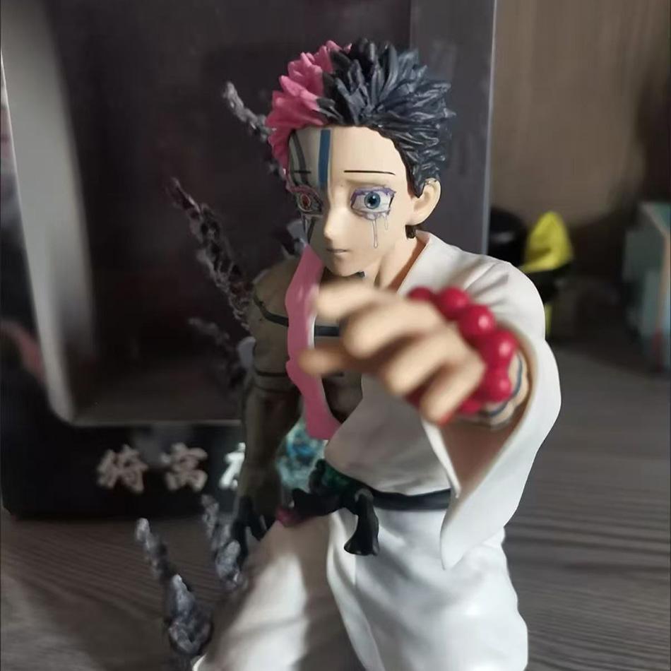 Bandai 15cm Demon Slayer Akaza Repentance Kneeling Figure 15cm PVC Collectible Model Toy