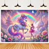 Magic Forest Butterfly Fairy themed party banner background, children's birthday party decoration photography studio background1