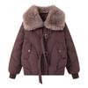 Large Fur Collar Cotton-padded Jacket for Women's Short Models, New Autumn and Winter Small Cotton-padded Jacket, Thickened Cotton-padded Jacket.