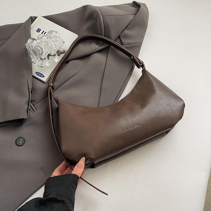 

Новая универсальная сумка-мешок для пельменей в стиле ретро с полумесяцем, женская сумка для поездок на работу через подмышку, модная сумка через плечо, простая сумка через плечо 32*6*22 темно-коричневого