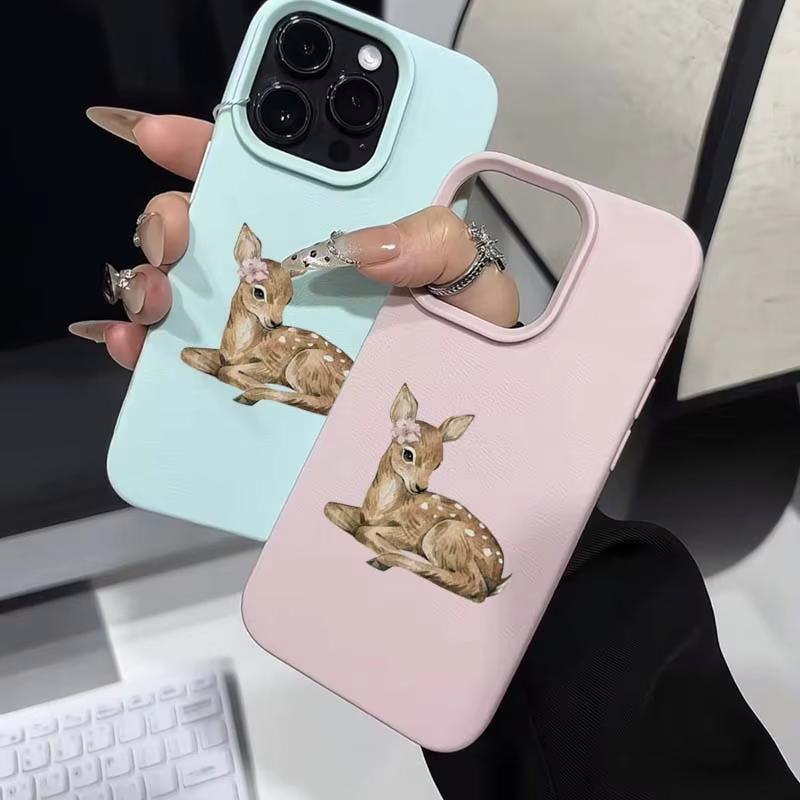 Vintage Brown Deer Design Phone Case For iPhone 17 16 15 14 13 12 11 Pro Max XS XR Plus 15Pro 16Pro Aesthetically Soft TPU Cover