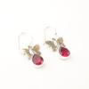 Natural Pink Rubellite Gemstone 925 Sterling Silver Handmade Hook Earrings 1.3" EE-155-4