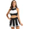 Women School Uniform Cheerleading Clothing Set Sexy Girls Dance Costume Cosplay Costumes Tops+Skirt Suit