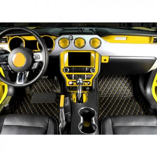 Console Side Outlet Vent Frame Cover 2PCS For Ford Mustang 2015-23 Bright Yellow