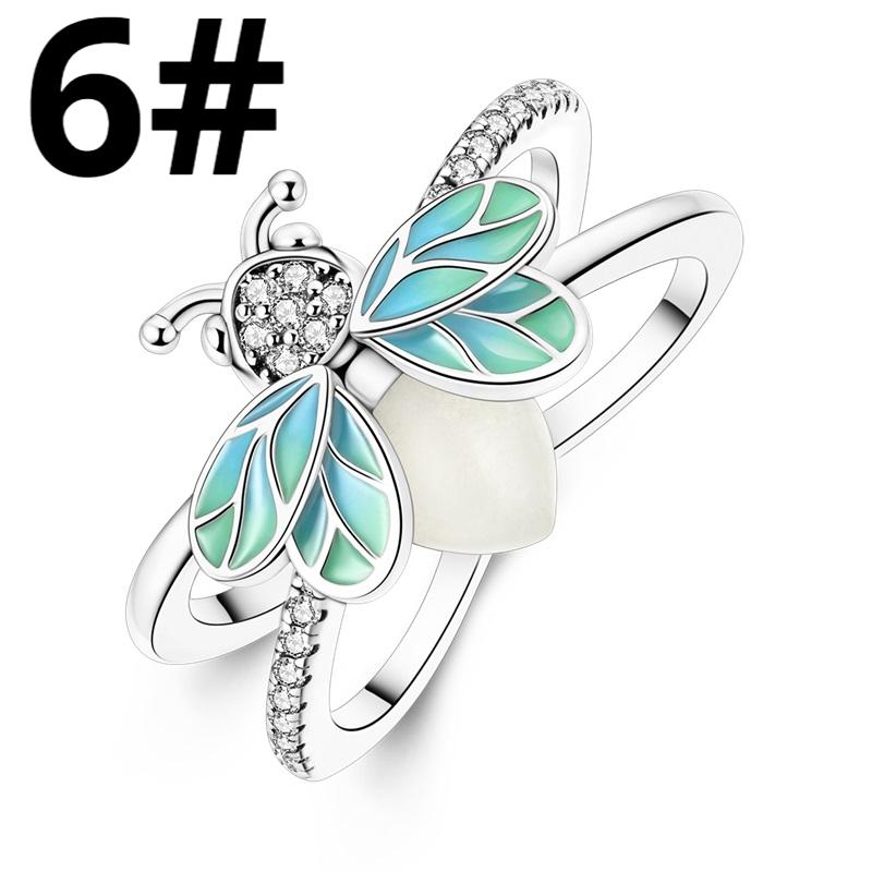 Authentic Luminous Firefly Charms Bee Light Bulb Bead Ring Earrings Fit Copper Bracelets Diy Cultural Jewelry Gift