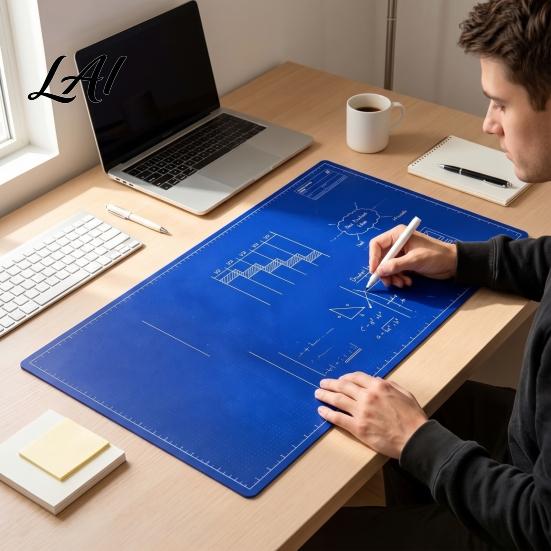 Office Desk Mat, Multifunctional Double-Sided Blueprint Organizer Mat Washable Writing Pad, Solid Color Reusable