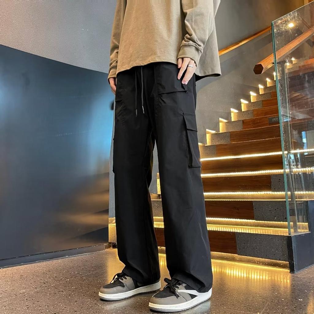 Multi-pocket Overalls Men's Autumn New Hong Kong Style Trendy Brand Loose Casual Pants Youth Outdoor Fashion Straight-leg Pants