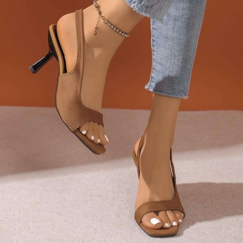 Elegant Ladies Banquet Dress High-heeled Women 2026 New Open-toe Non-slip Comfortable High-heeled Sandals Summer Slip-on Sandals