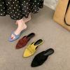 Low-heeled black bag head half slippers new spring casual versatile light mouth pointed temperament cool slippers women
