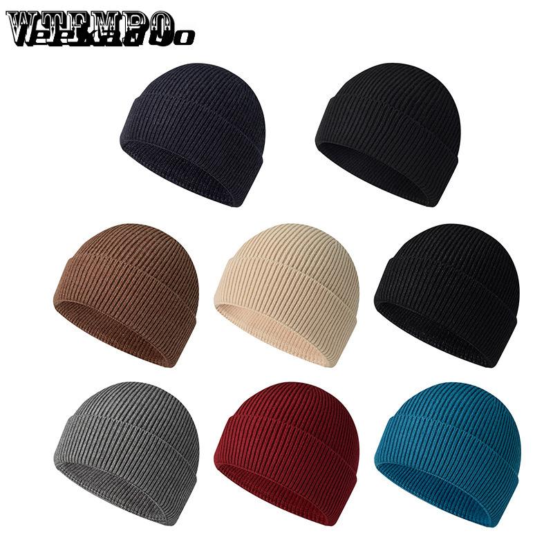 Hat Women's Winter Knitted Hat Men's Outdoor Cold Hat Warm Knitted Hat Solid Color Ear Protection Hat