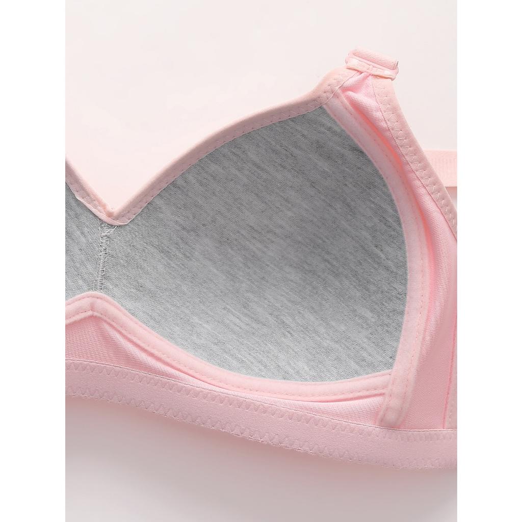 Sexy Lace Flower Face No Steel Ring Bra, Four Rows Three Button Sponge Cup, Plus Size Lingerie for Women