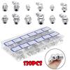 130Pcs Hydraulic Grease Nipples Galvanized Metal Grease Nipple Fitting Assortment Kits Fitting Metric Imperial BSP UNF