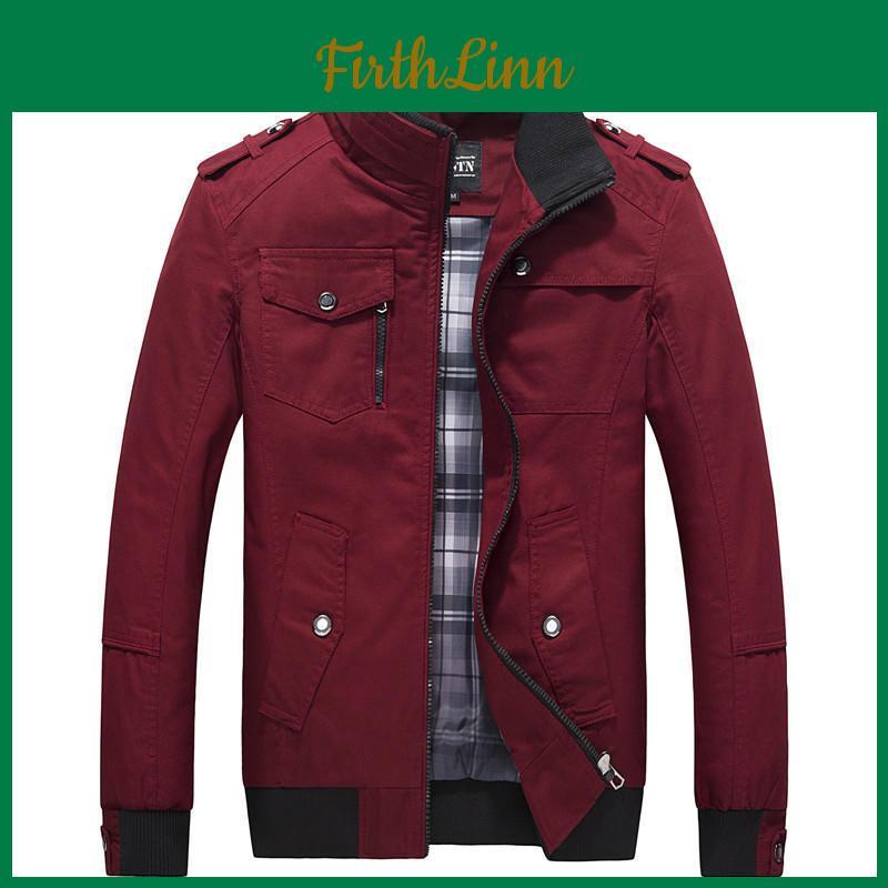 And Autumn Mens Jacket Spring Loose Stand Collar Top Casual Jacket