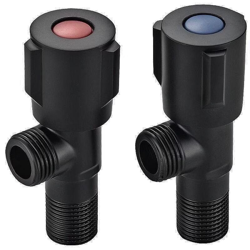 

TLXT Thickened Black Stainless Steel Angle Stop Valve (2-Pack)