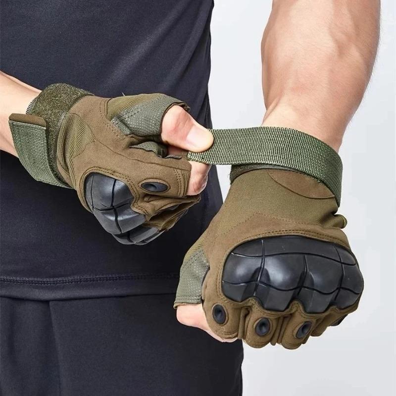 Outdoor Tactical Fingerless Gloves Hard Knuckle Paintball Airsoft Hunting Combat Riding Hiking Half Finger Gloves-