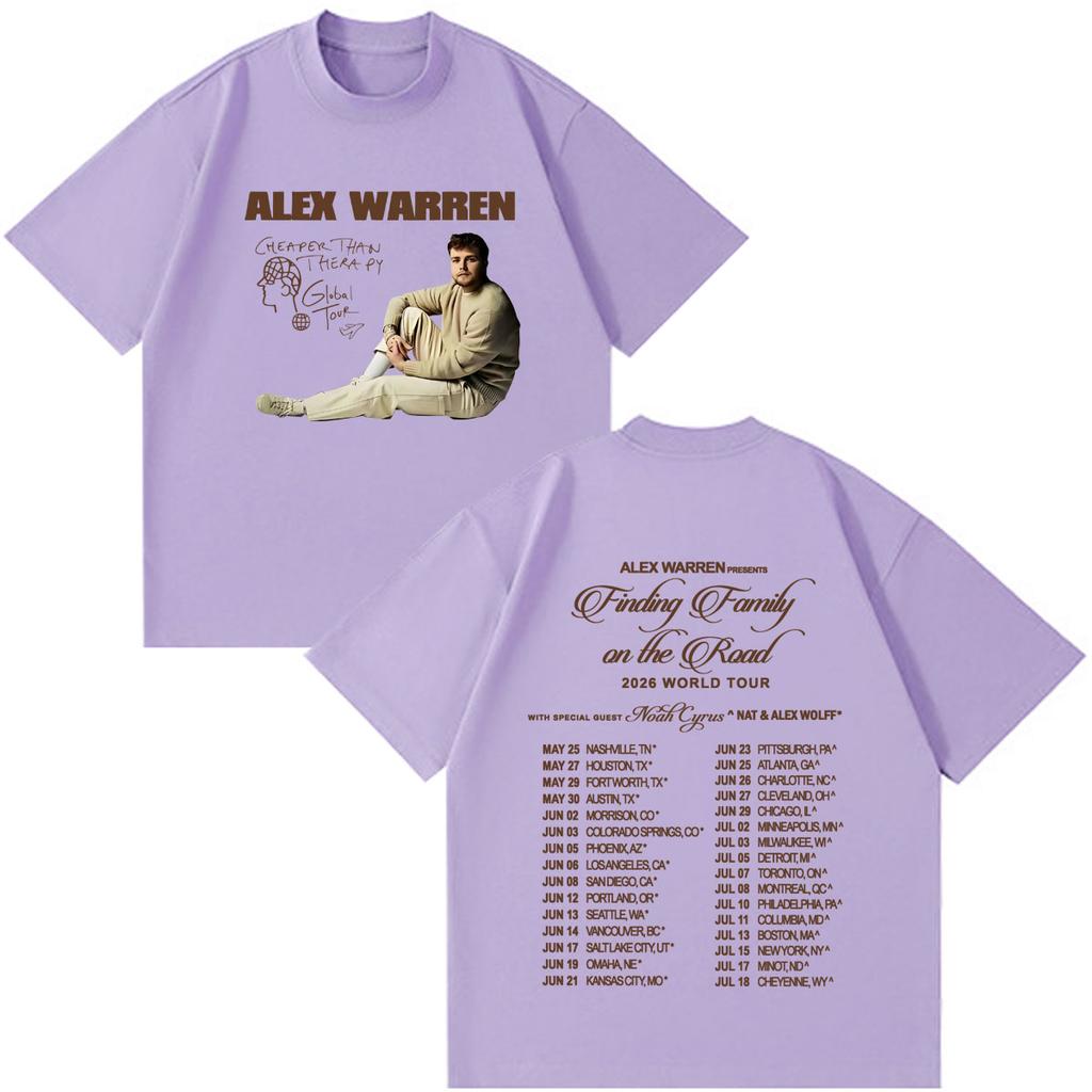 Alex Warren 2026 Tour Graphic Merch T Shirts Unisex Unisex Fashion Vintage Tshirts Short Sleeve Cotton Loose Hiphop Male T Shirts