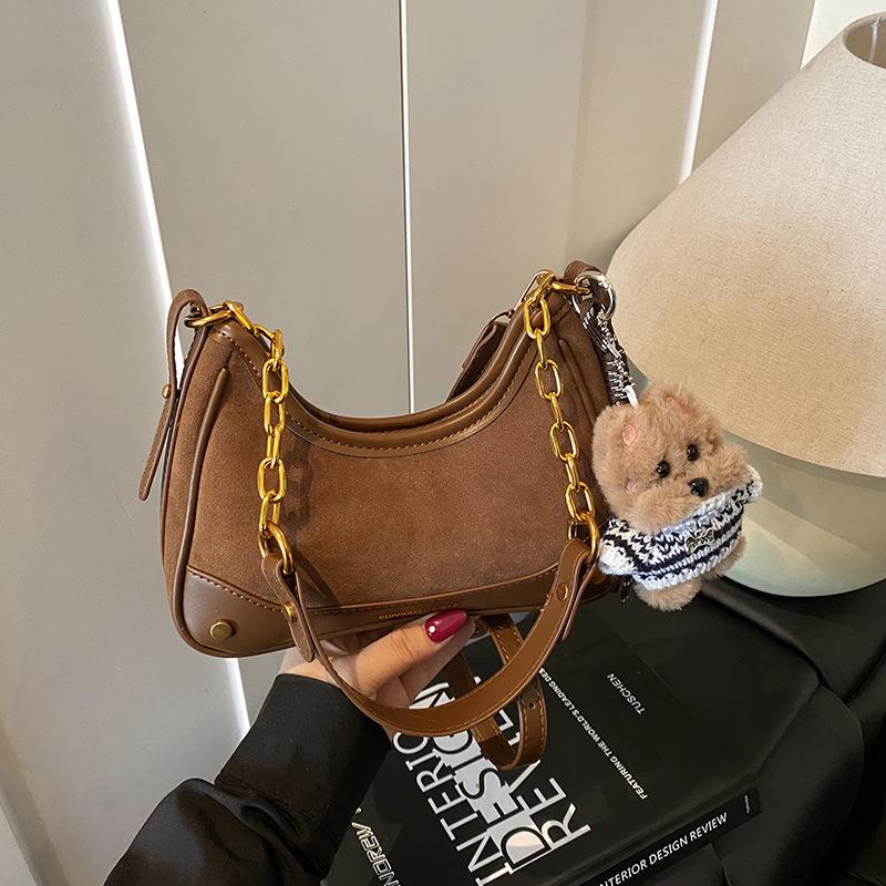 

Niche design casual dumpling bag autumn and winter new shoulder bag fashion 2025 personalized women s trend messenger bag Without pendant коричневый