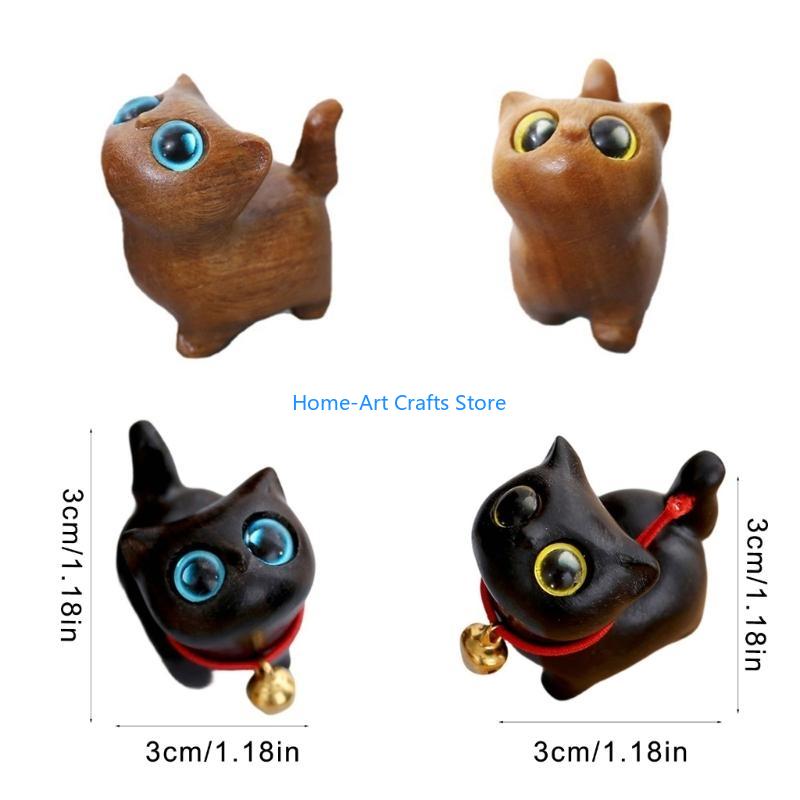 Y3NA Natural Cats Figurine Ornament for Living Room or Office Desk Shelf Decors
