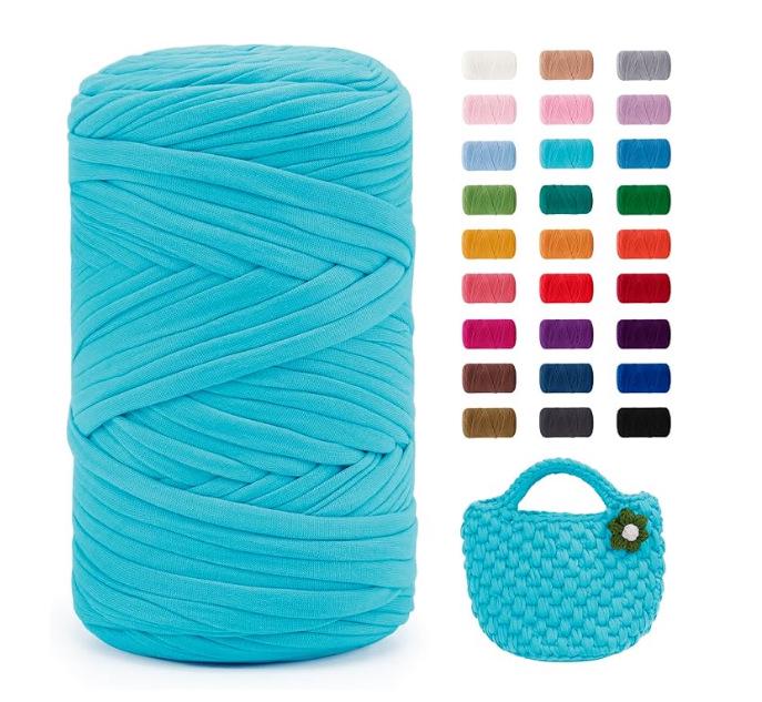 Chunky Large Roll 400g T-shirt Yarn for DIY Knitting, Crochet, Bags & Floor Mats