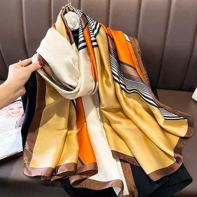 Damski elegancki i wszechstronny wiosenno-letni krem z filtrem przeciwsłonecznym, jesienny i zimowy ciepły szalik, modny szal o podwójnym zastosowaniu