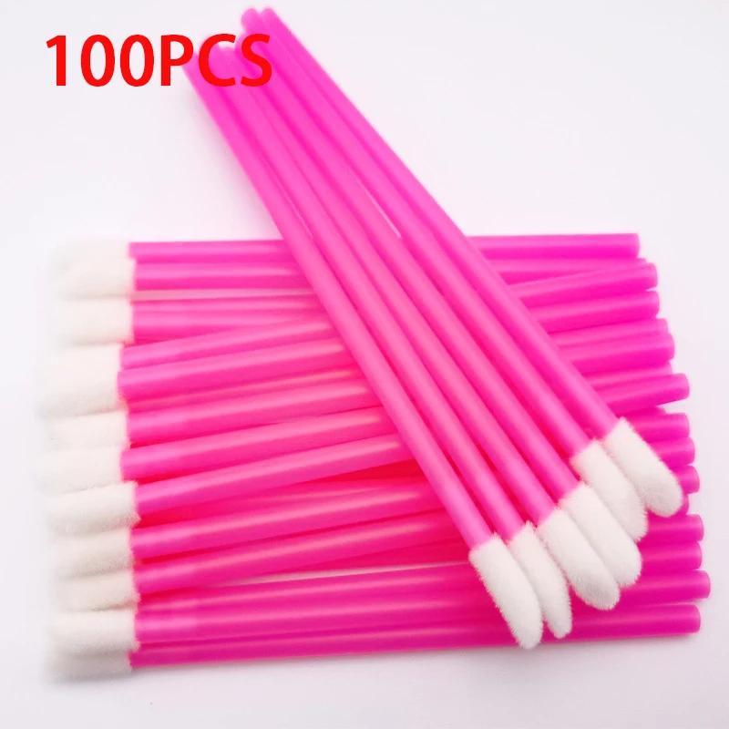 100Pcs Disposable Lip Brush Eyelash Extension Makeup Brushes Lash Extension Mascara Applicator Lipstick Wands Cosmetic Tools