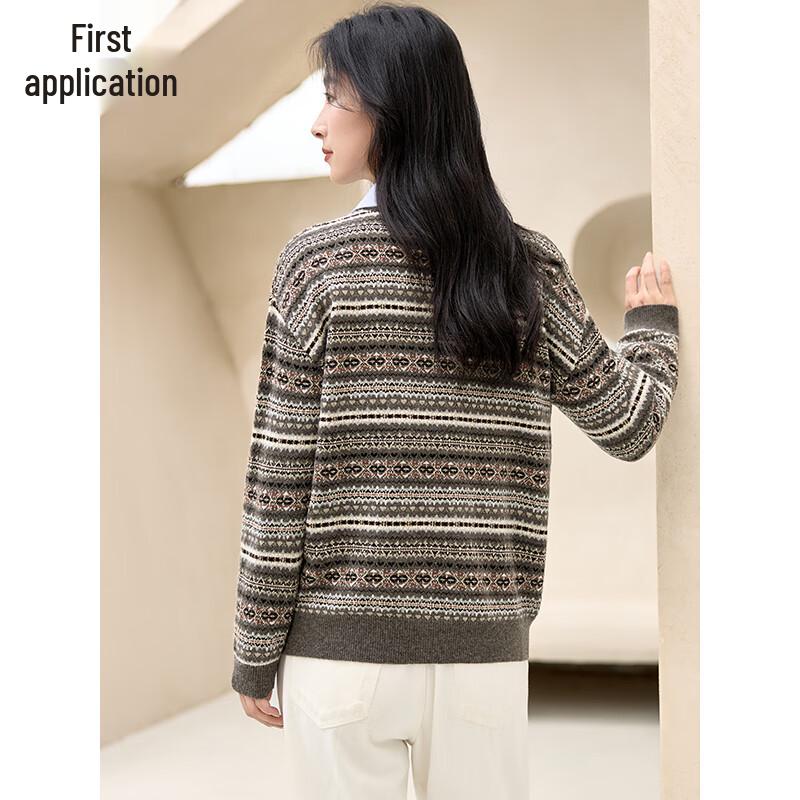 Women's Fair Isle Jacquard Wool Blend Sweater