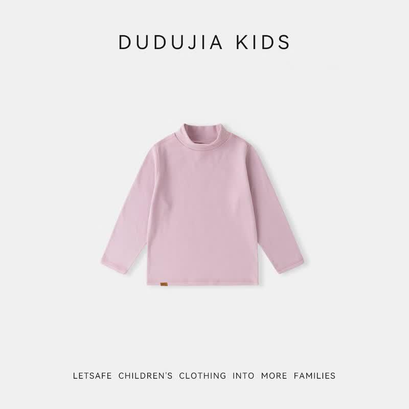 Kids Brushed Half-High Collar Long-Sleeve T-Shirt