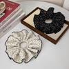 Korean Style Elegant Scrunchie Hair Tie, Oversized Floral Print, Hair Accessory for Women