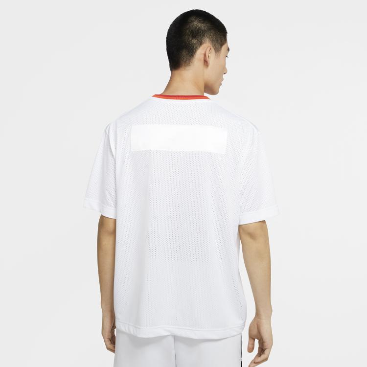 Nike T Shirts Men's White Crew Neck Moderate Straight Fit BV9390-100