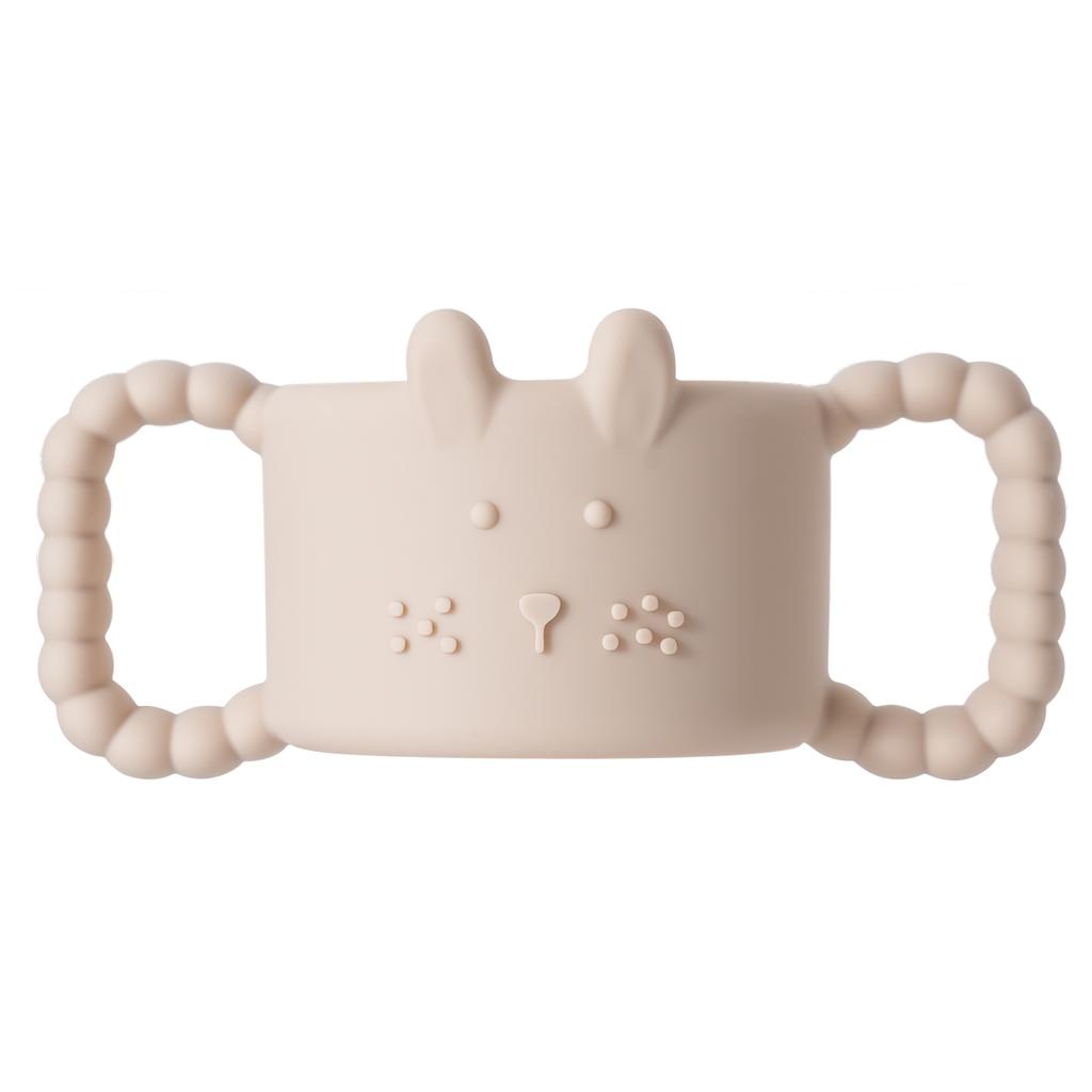 1 Stück Silikon-Babyflaschengriffe, Niedlicher Kaninchen-Schmaler Strohhalm-Flaschenhalter, Leicht zu Greifender Babyflaschenhalter