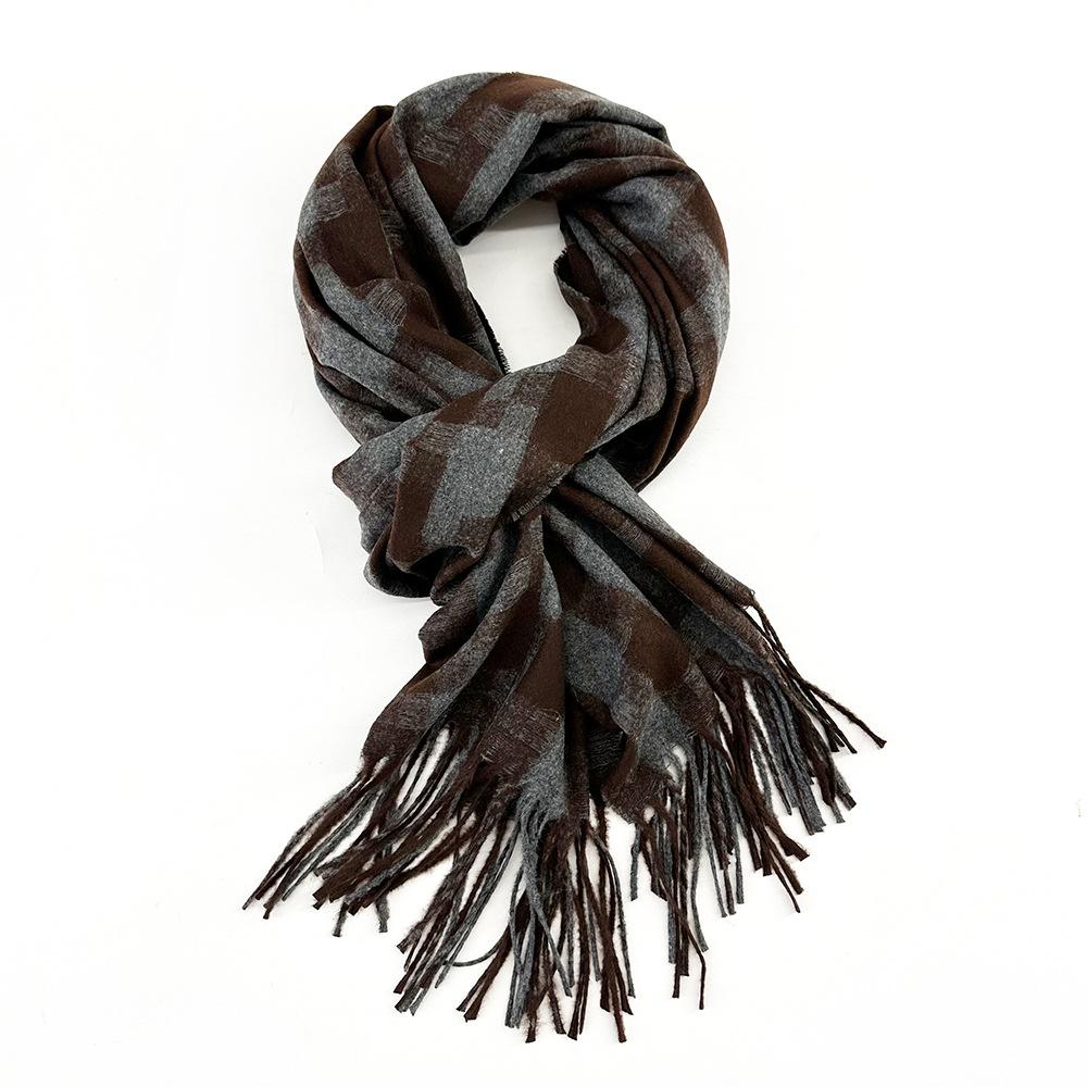 Plaid Scarf Autumn and Winter Women's High End Korean Style Winter Warm Scarf Thickened Imitation Cashmere Shawl
