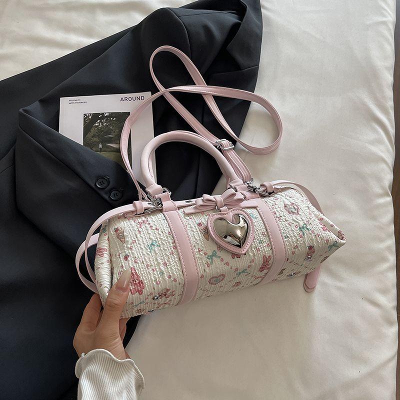 Dolce Carino Floreale Kawaii Coniglio Orso Pelle PU Grande Capacità Borsa Portaoggetti Borsa a Tracolla Borsa a Mano Borsa a Spalla Borse da Donna