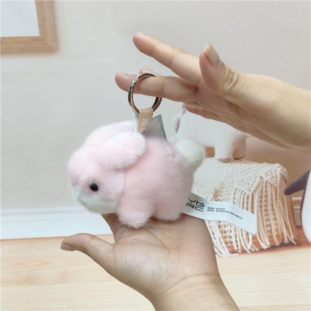 Soft Plush Rabbit Keychain Fluffy Plush Rabbit Doll Pendant  Couple Girl Kids Gift