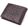 Fashionable Horizontal Men's Wallet of Medium Size Made of Genuine Leather with Crocodile Embossing CANPELLINI 21865 Brown